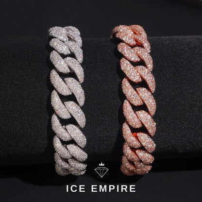 Iced Out Rose Gold Plated Moissanite Cuban Chain