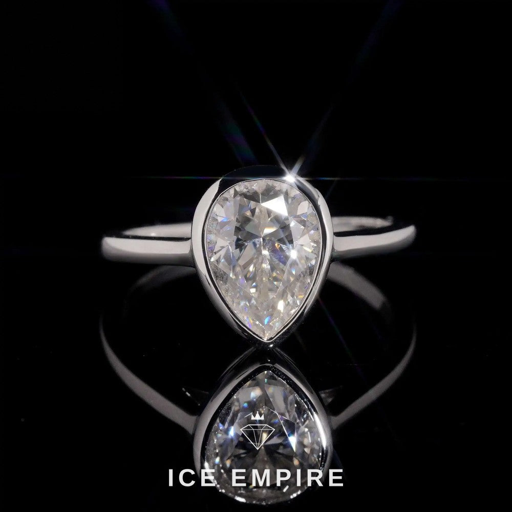 Iced Out 18K Gold Moissanite Wedding Band