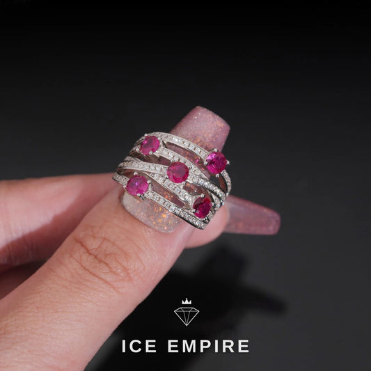 Iced Out 925 Silver Moissanite Ring