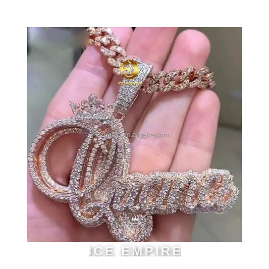 Iced Out 925 Silver Moissanite Pendant