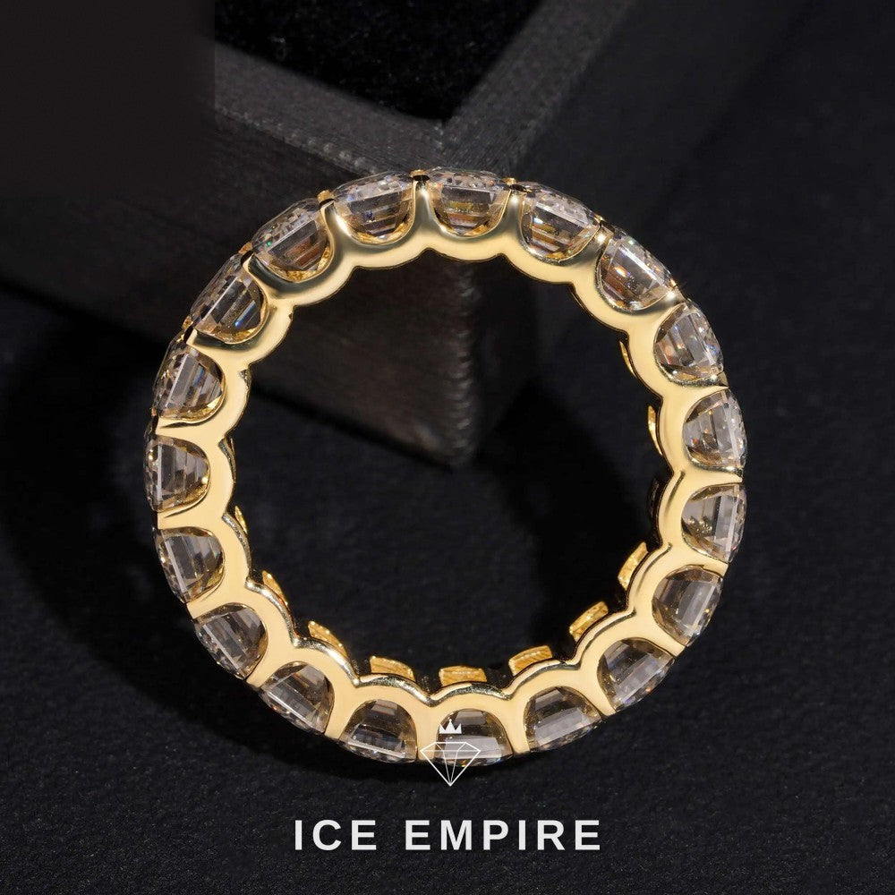 Iced Out 10K Gold Lab Grown Diamond Wedding Band