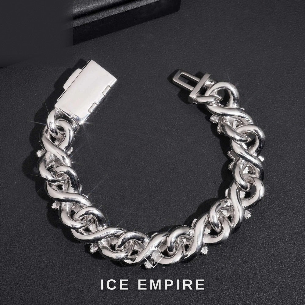 Iced Out 925 Silver Moissanite Cuban Chain