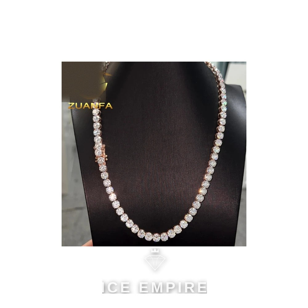 Iced Out 10K Gold Moissanite Tennis Chain