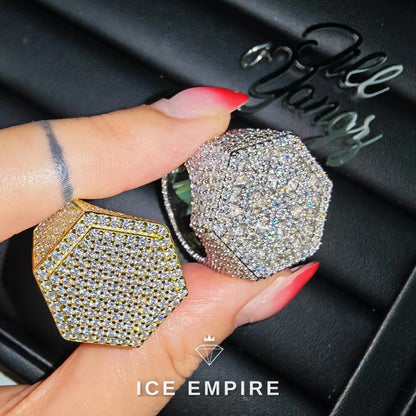Iced Out Baguette 925 Silver Moissanite Ring