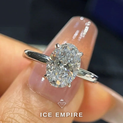 Iced Out Rose Gold Plated Moissanite Engagement Ring