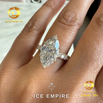 Iced Out 10K Gold Lab Grown Diamond Engagement Ring