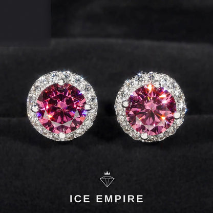 Iced Out 925 Silver Moissanite Stud Earrings
