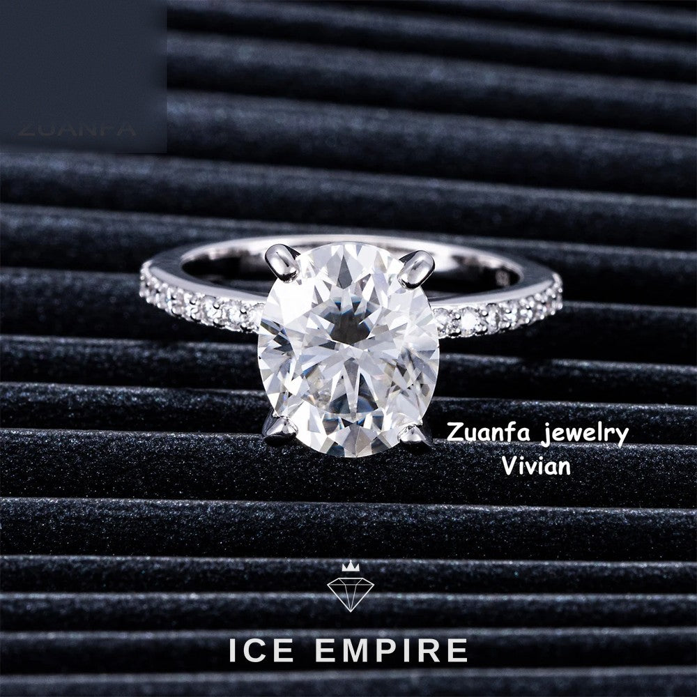 Iced Out Rose Gold Plated Moissanite Ring