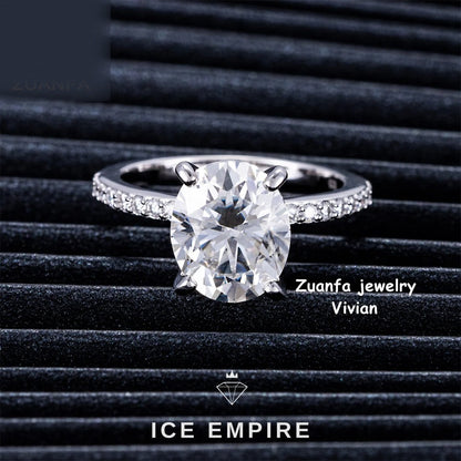 Iced Out Rose Gold Plated Moissanite Ring