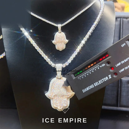 Iced Out Rose Gold Plated Moissanite Pendant