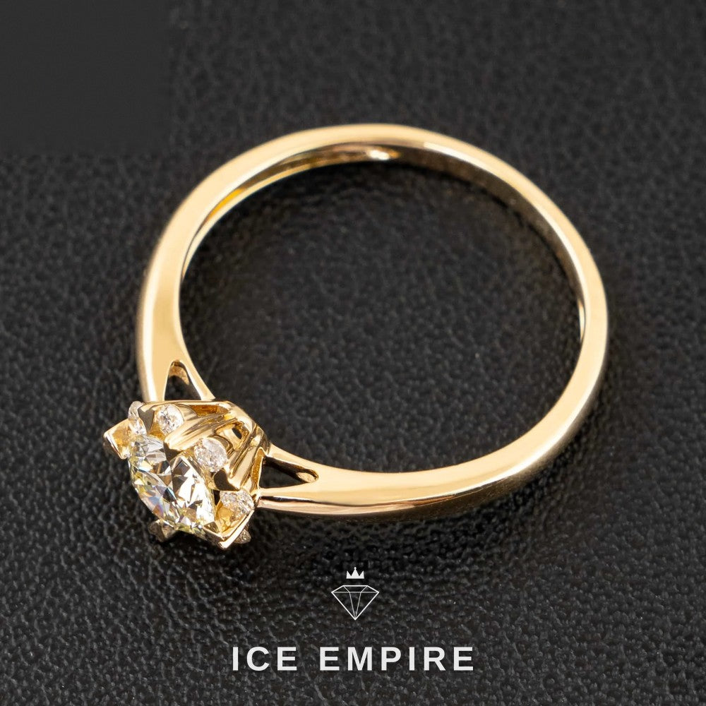 Iced Out Gold Plated Engagement Ring