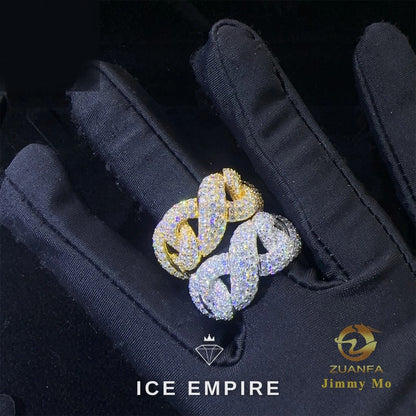 Iced Out 925 Silver Moissanite Cuban Chain