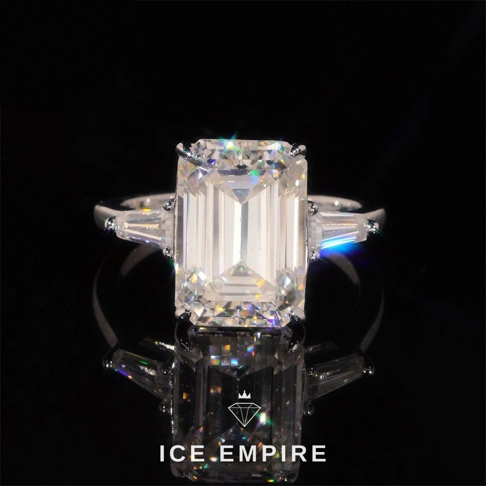 Iced Out 925 Silver Moissanite Engagement Ring