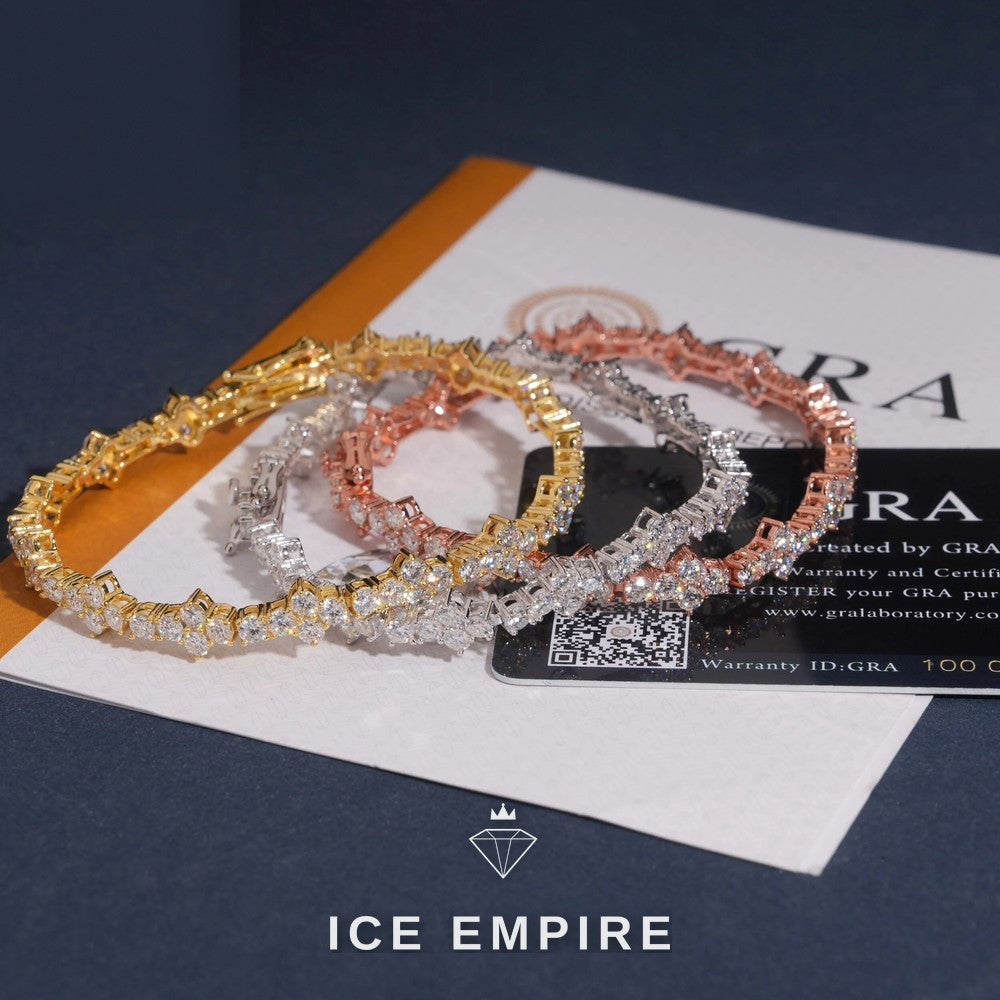 Iced Out Cross Rose Gold Plated Moissanite Cuban Chain