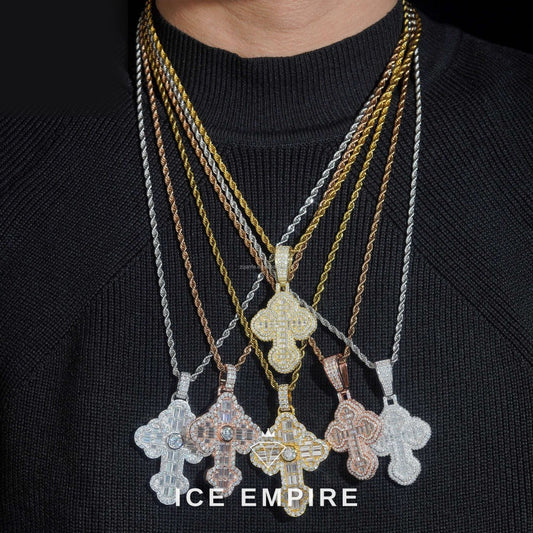 Iced Out Baguette 925 Silver Moissanite Pendant