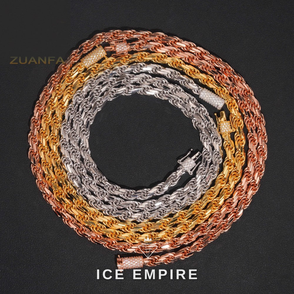 Iced Out Rose Gold Plated Moissanite Cuban Chain
