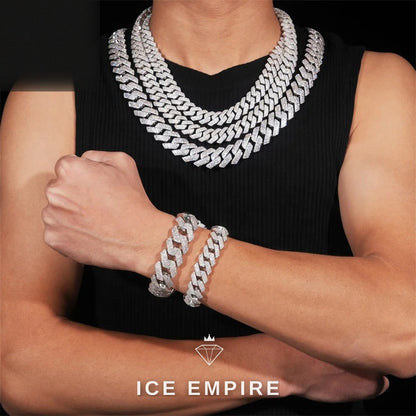 Iced Out Rose Gold Plated Moissanite Cuban Chain