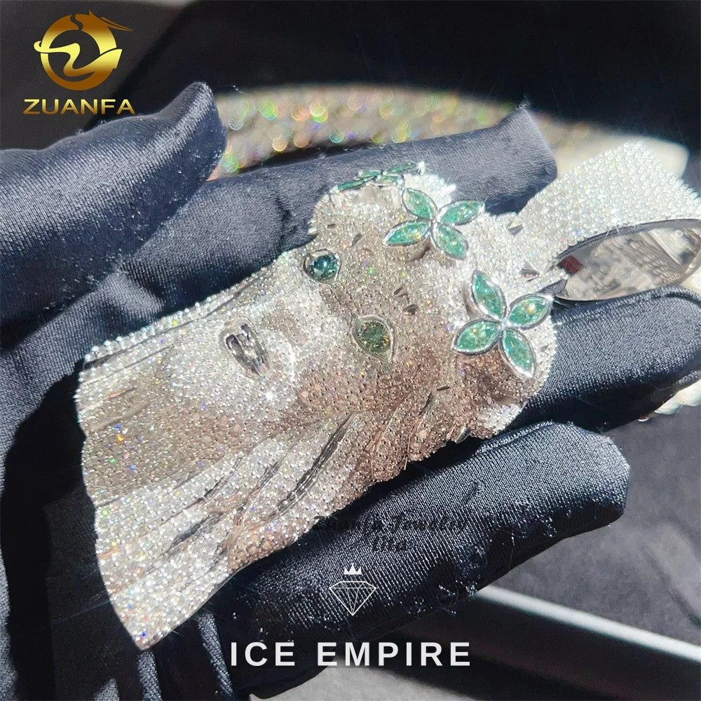 Iced Out 925 Silver Moissanite Pendant