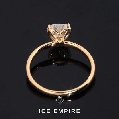 Iced Out Heart 14K Gold Moissanite Wedding Band