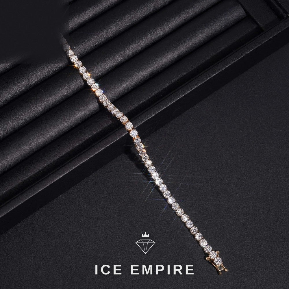 Iced Out 14K Gold Lab Grown Diamond Tennis Bracelet