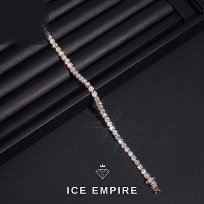 Iced Out 14K Gold Lab Grown Diamond Tennis Bracelet