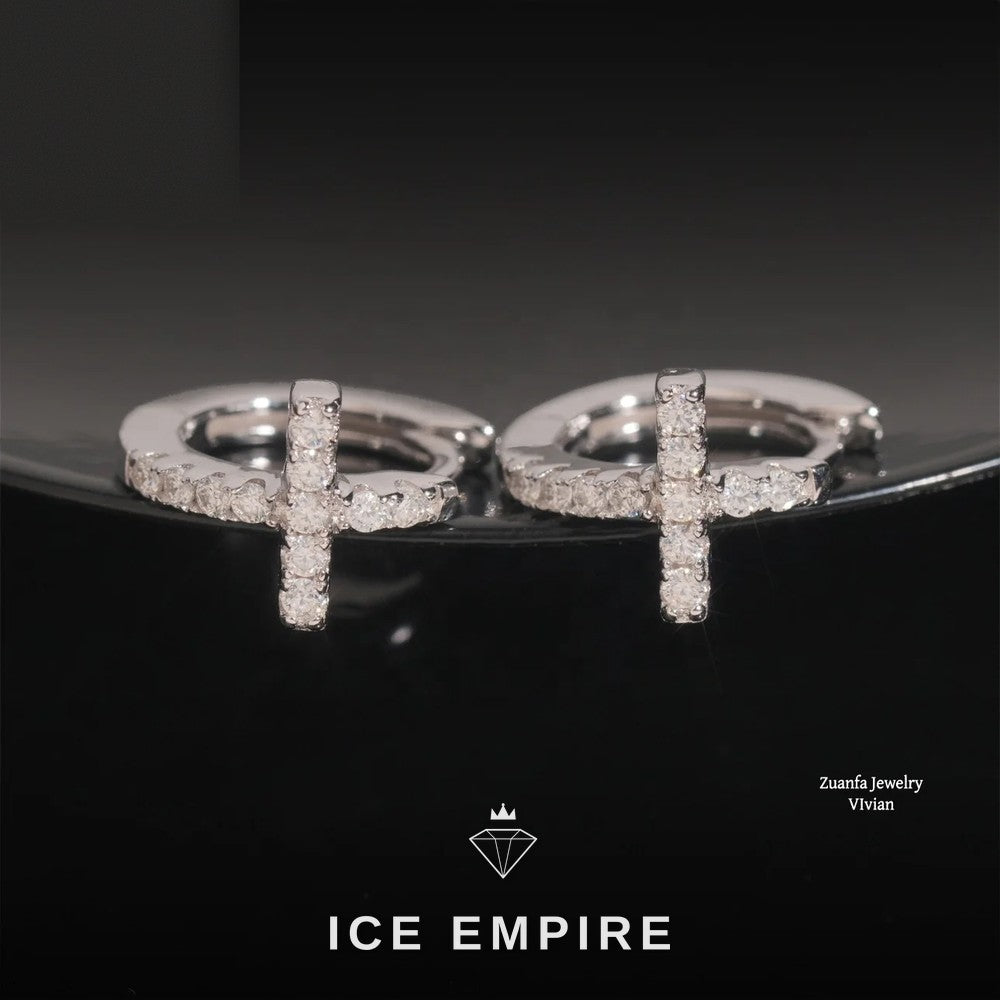 Iced Out 925 Silver Moissanite Earrings