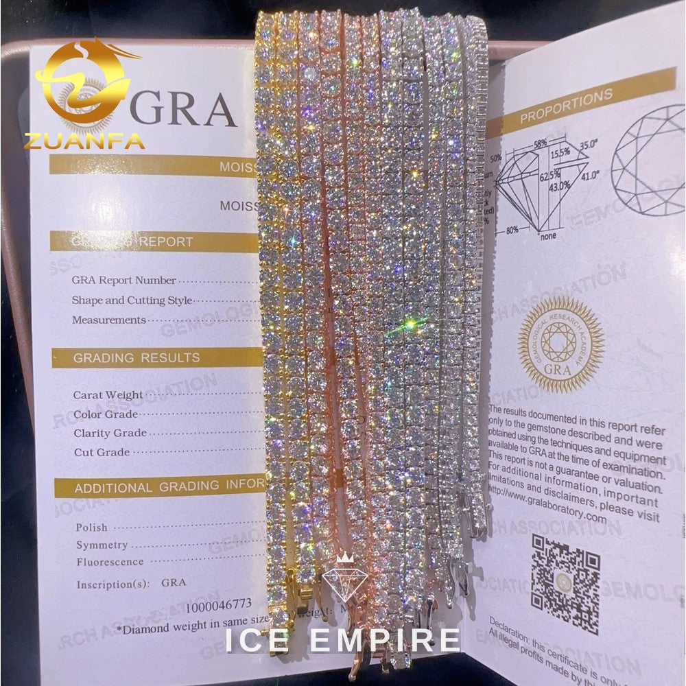 Iced Out Rose Gold Plated Moissanite Cuban Chain