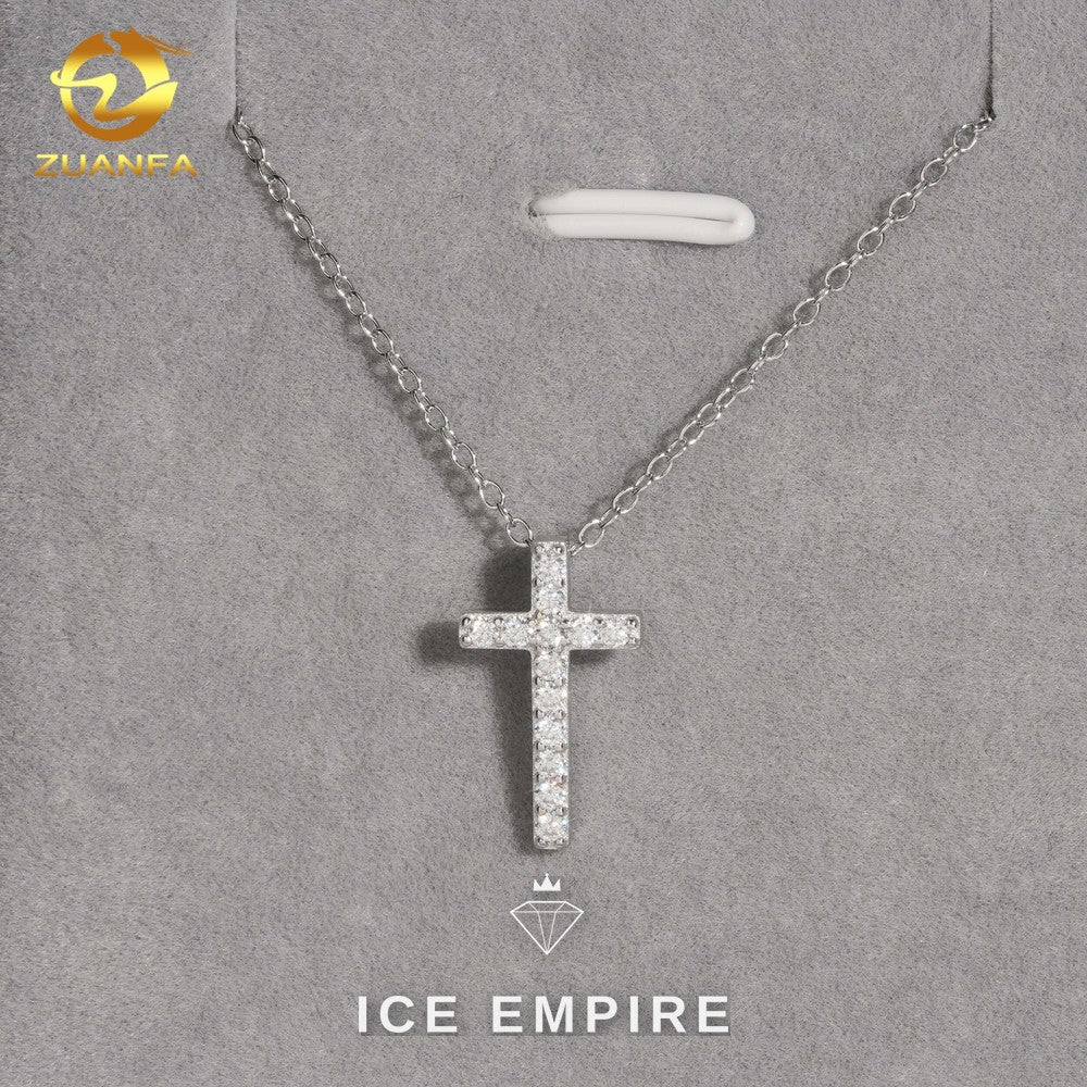 Iced Out Cross 925 Silver Pendant