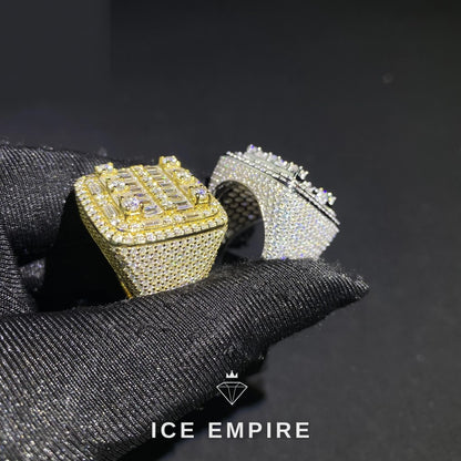 Iced Out Baguette 925 Silver Moissanite Ring