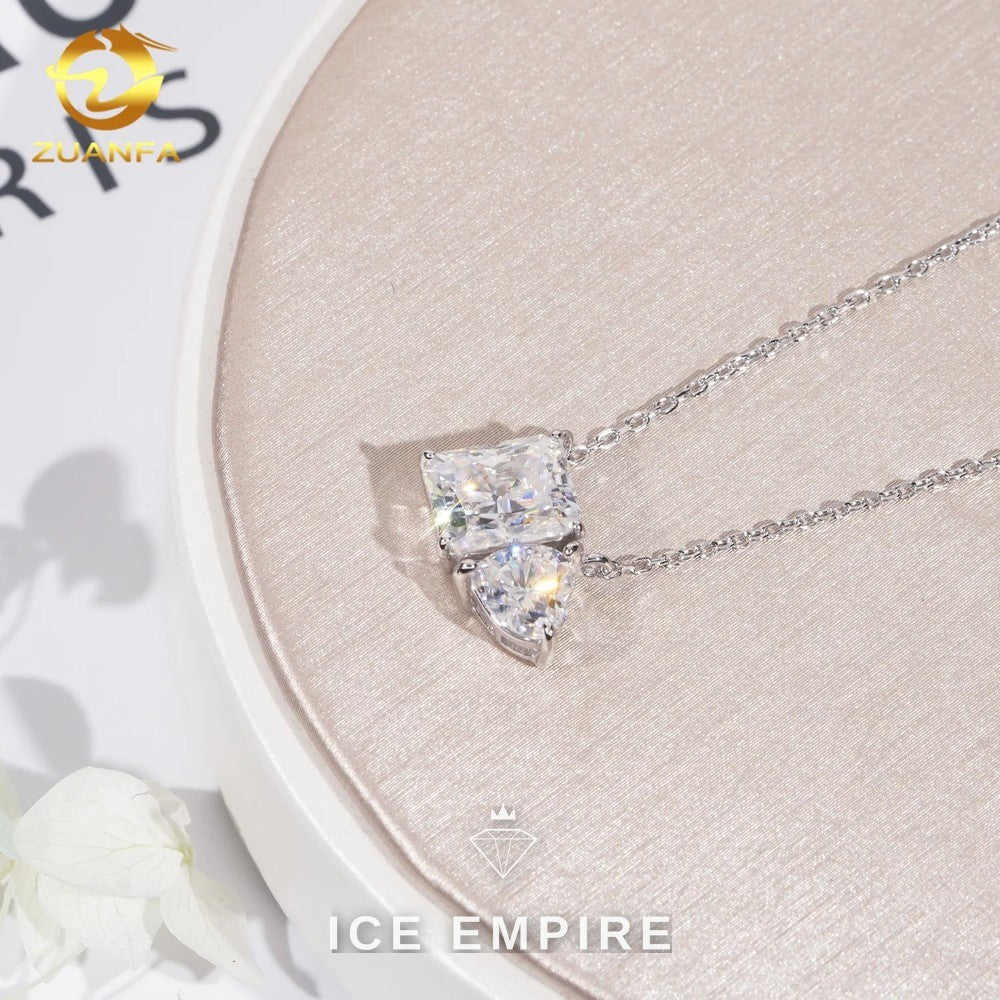 Iced Out Heart 925 Silver Moissanite Pendant