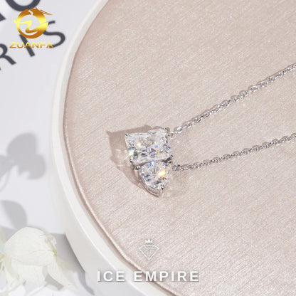 Iced Out Heart 925 Silver Moissanite Pendant