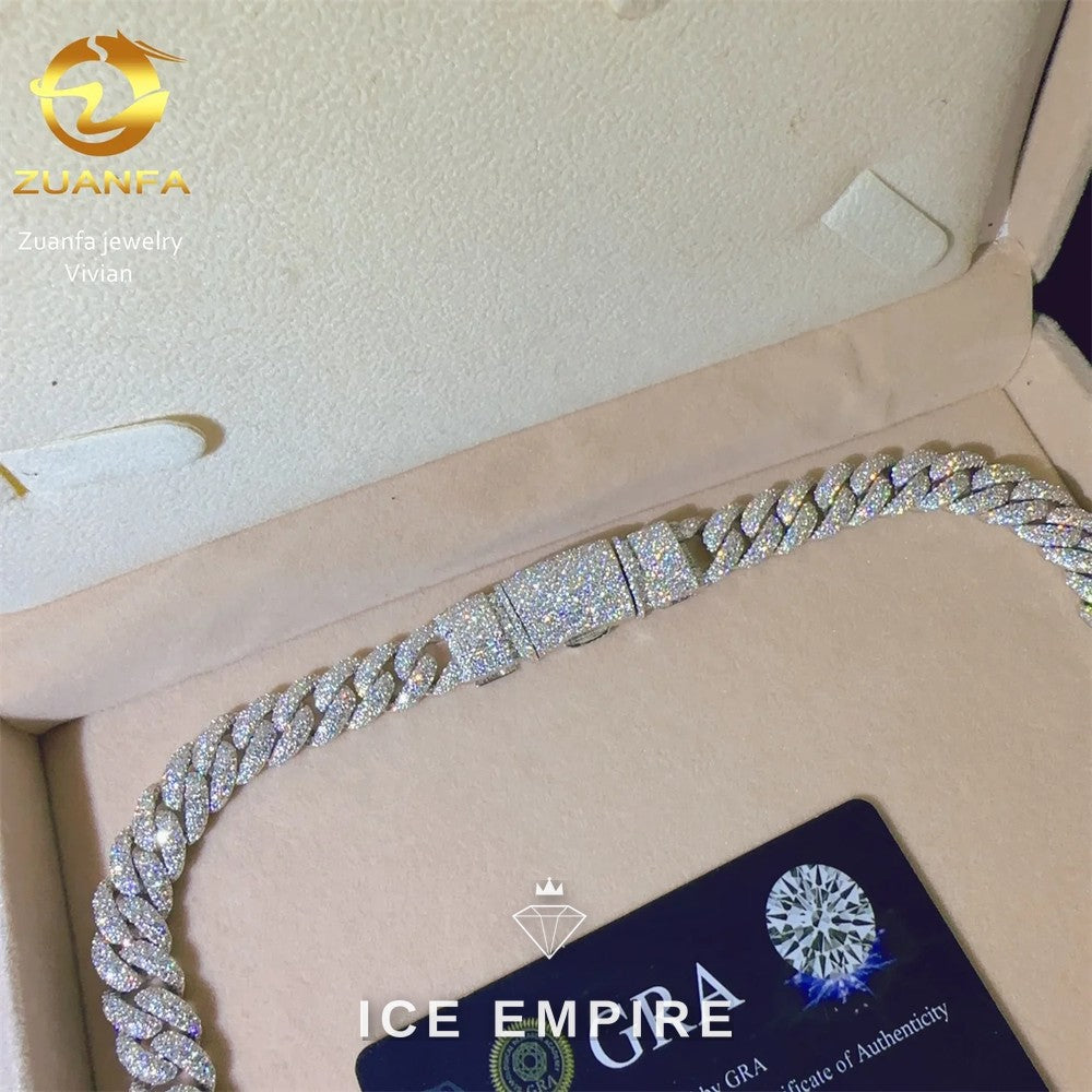 Iced Out Rose Gold Plated Moissanite Cuban Chain