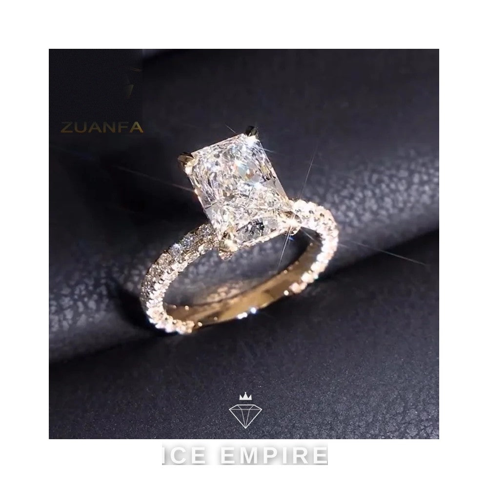 Iced Out Gold Plated Lab Grown Diamond Wedding Band