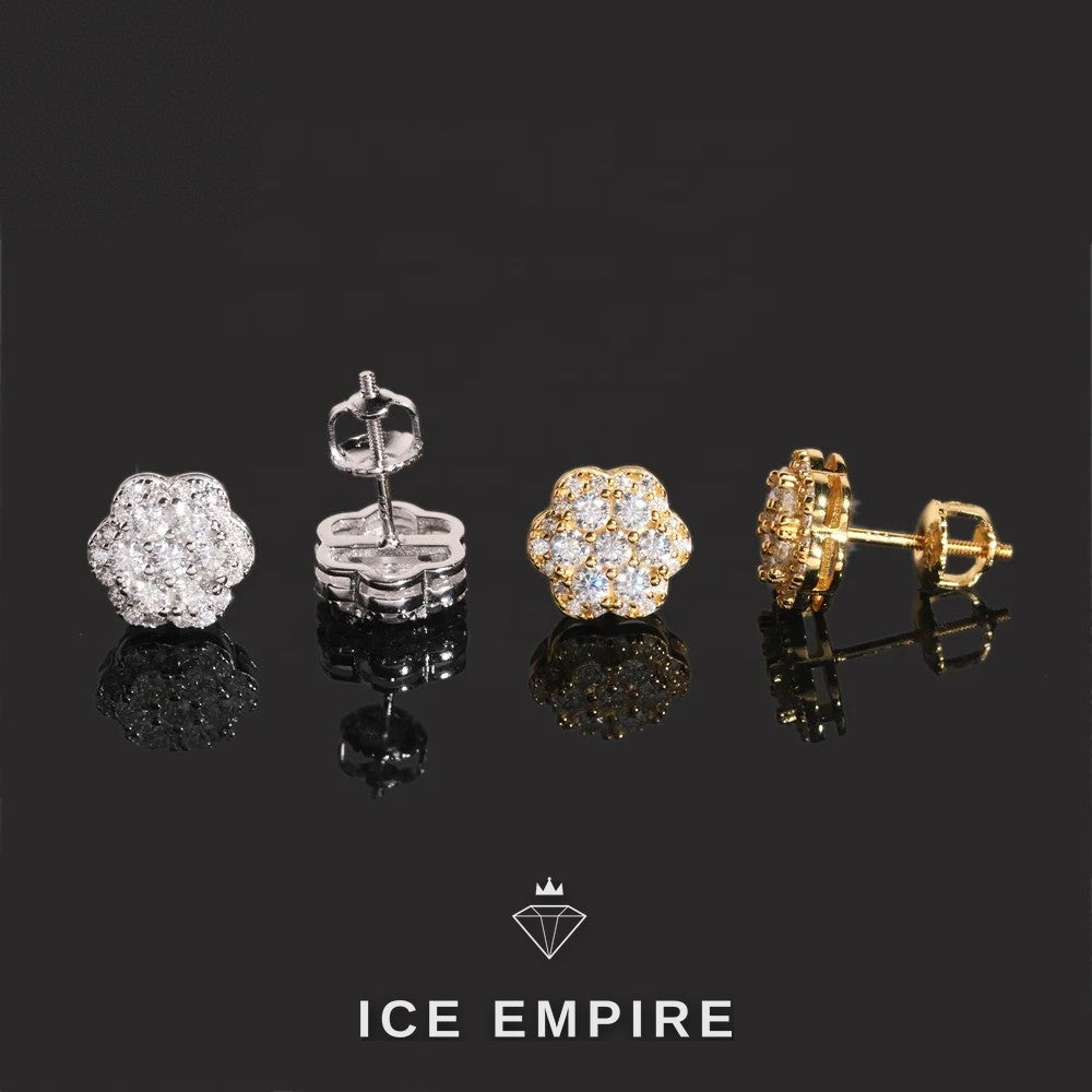 Iced Out 925 Silver Moissanite Earrings
