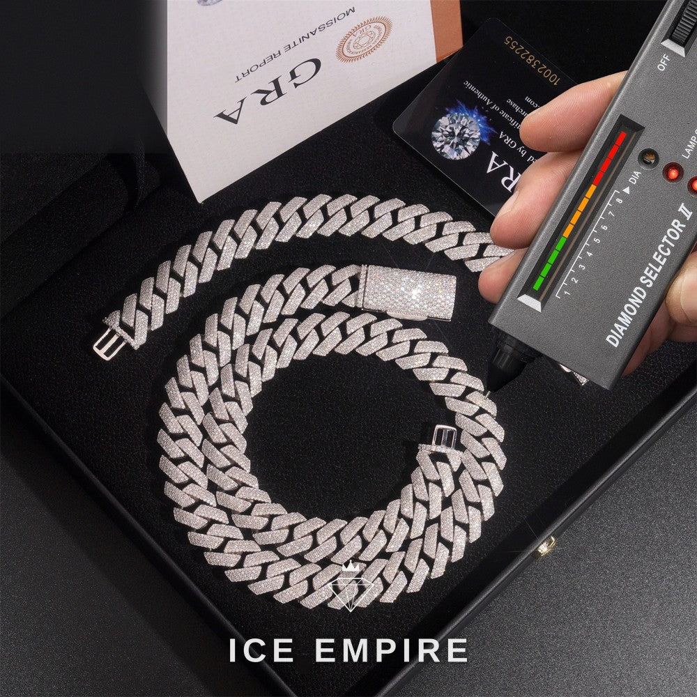 Iced Out Rose Gold Plated Moissanite Cuban Chain