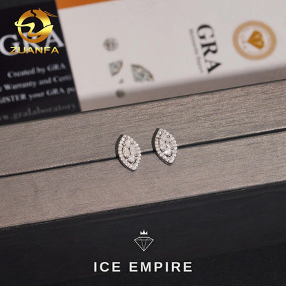 Iced Out Rose Gold Plated Moissanite Stud Earrings