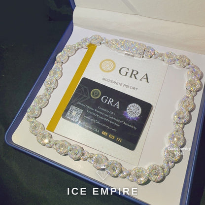 Iced Out Rose Gold Plated Moissanite Cuban Chain