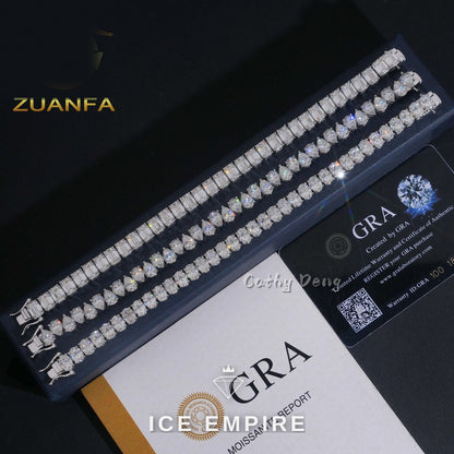 Iced Out 925 Silver Moissanite Tennis Bracelet