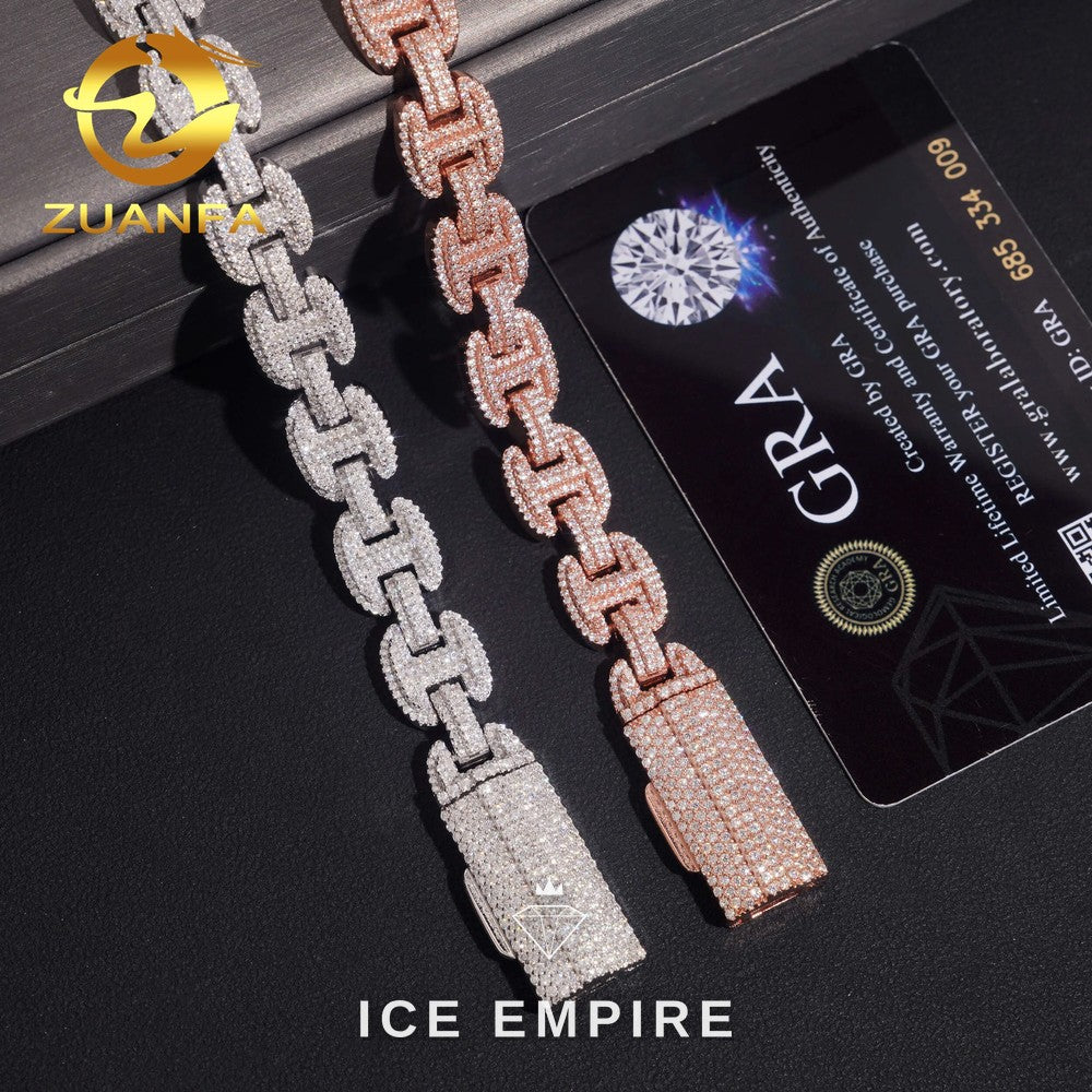 Iced Out Rose Gold Plated Moissanite Cuban Chain