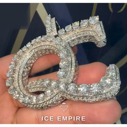 Iced Out Baguette Rose Gold Plated Moissanite Pendant
