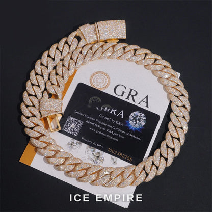 Iced Out Rose Gold Plated Moissanite Cuban Chain