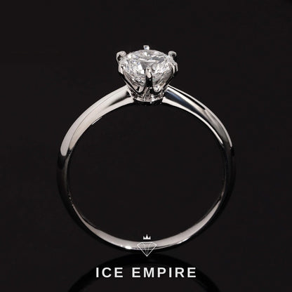 Iced Out 925 Silver Lab Grown Diamond Engagement Ring