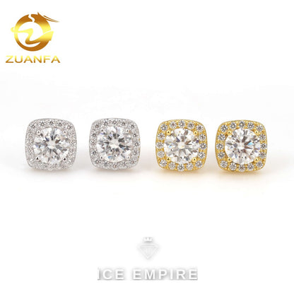 Iced Out 925 Silver Moissanite Earrings