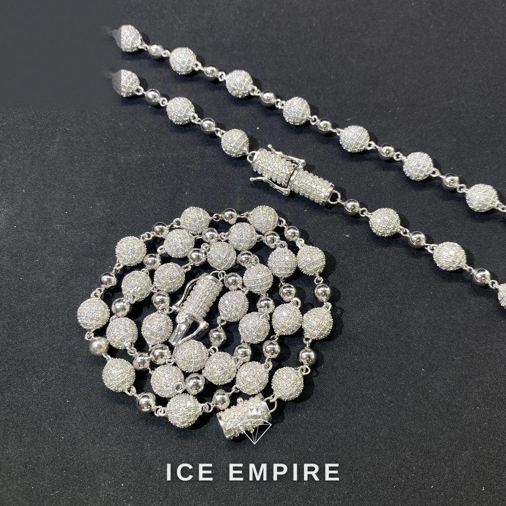 Iced Out 925 Silver Moissanite Cuban Chain