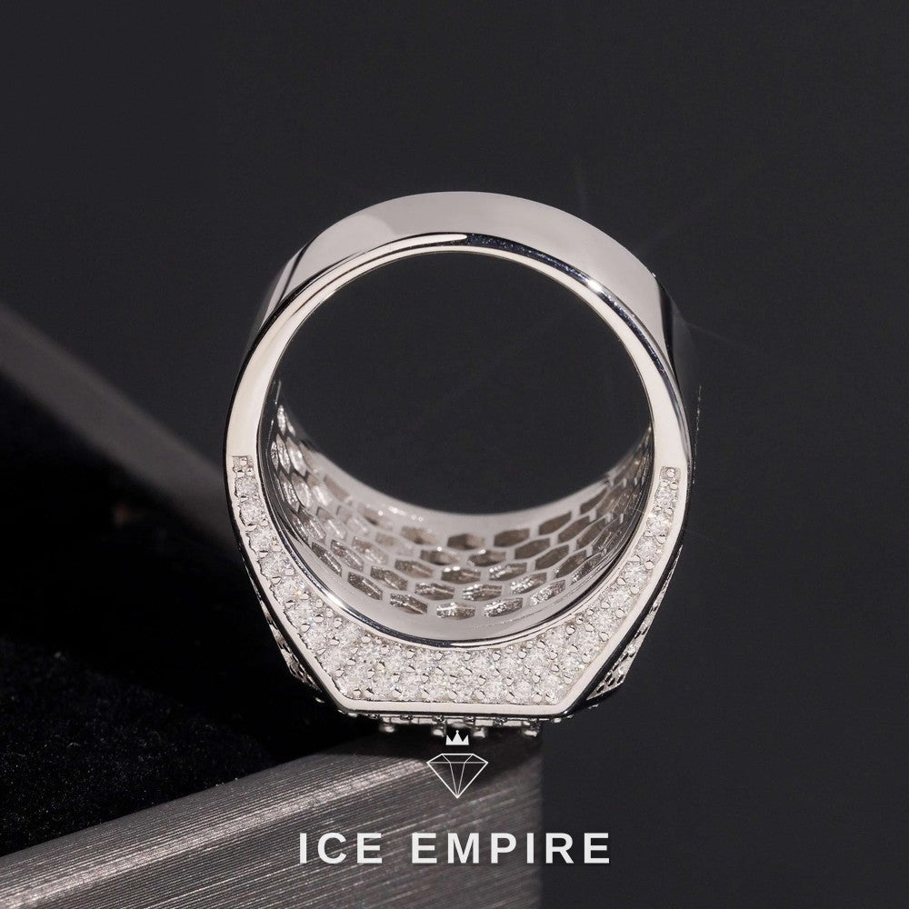 Iced Out 925 Silver Moissanite Ring