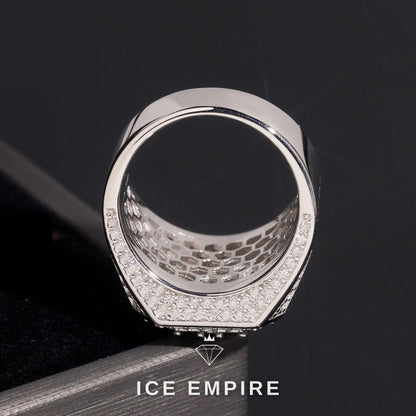 Iced Out 925 Silver Moissanite Ring