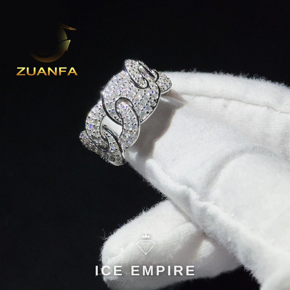 Iced Out 925 Silver Moissanite Cuban Chain