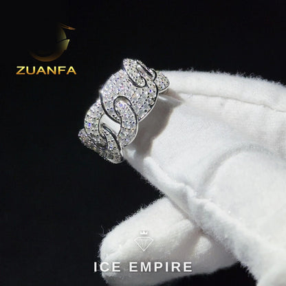 Iced Out 925 Silver Moissanite Cuban Chain