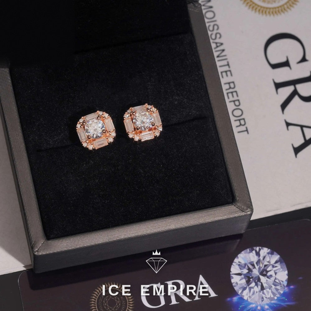 Iced Out 925 Silver Moissanite Earrings