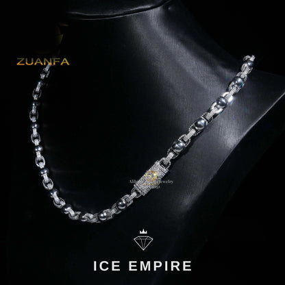 Iced Out Rose Gold Plated Moissanite Cuban Chain